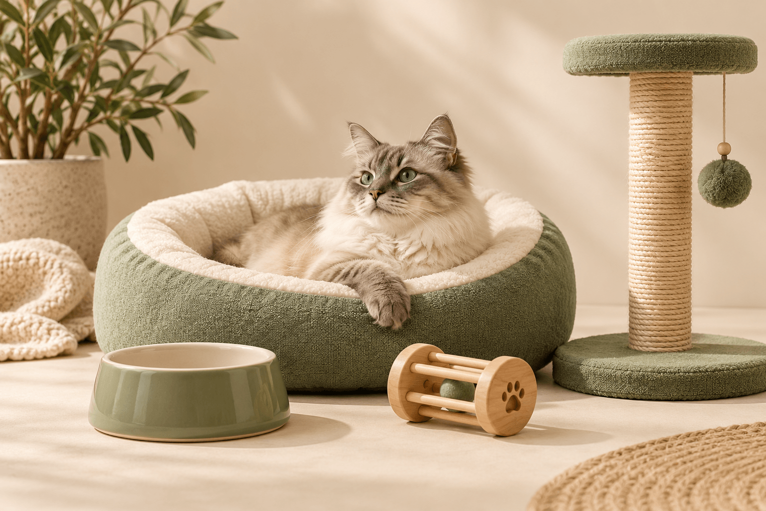 Un gatto in un ambiente tranquillo